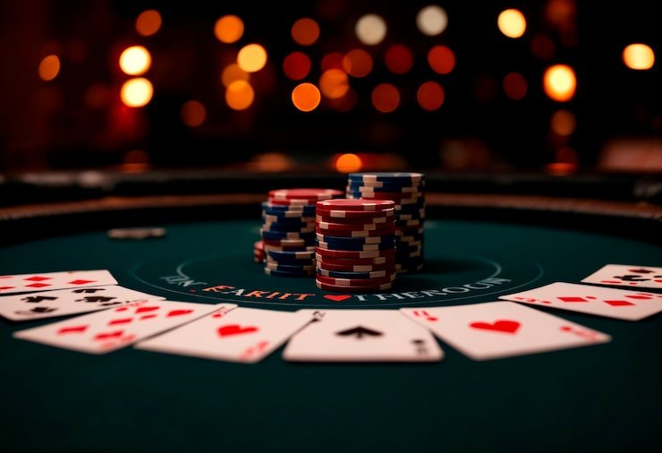 Meja dealer langsung blackjack dengan dealer Indonesia di studio HD