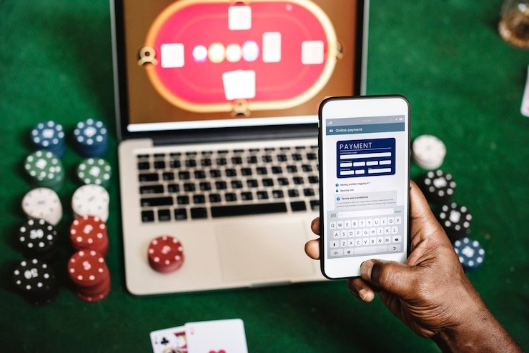 Meja Dragon Tiger dengan kartu besar di layar dan pilihan taruhan instan